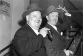 Laurel and Hardy disembarking from the Queen Mary