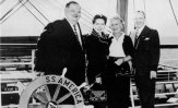 Laurel and Hardy and their wives docking at Cobh